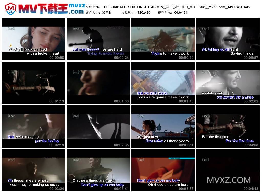 THE SCRIPT-FOR THE FIRST TIME(MTV)_英语_流行歌曲_MC803335